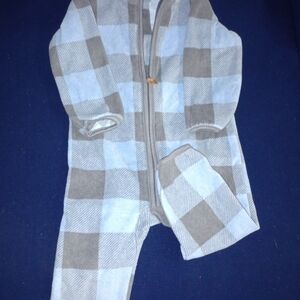 Plaid Fleece Baby Onesie